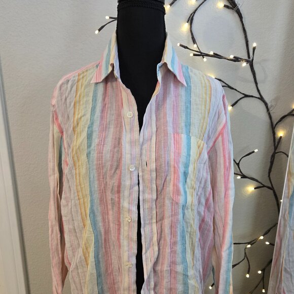 Tops - Large - Striped Button Down Shirt